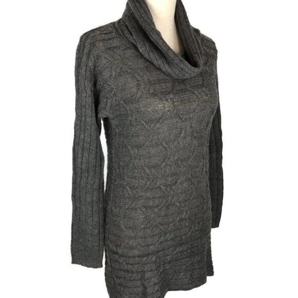 Design History Sweater Dress Gray Long Sleeve Cowl Neck Ribbed Women's Sz Small - Picture 2 of 8